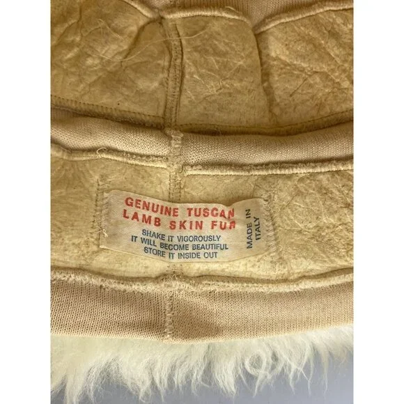 Vtg Genuine Tuscan Lamb Skin Fur Hat Made In Italy